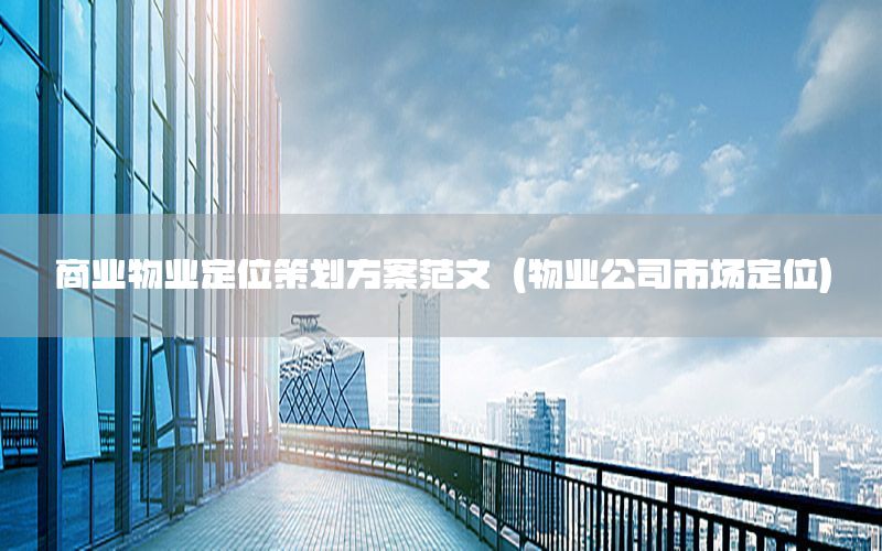 商业物业定位策划方案范文（物业公司市场定位）