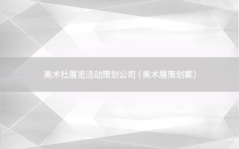 美术社展览活动策划公司（美术展策划案）