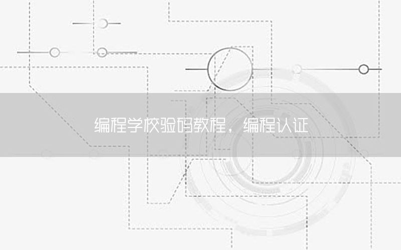 编程学校验码教程，编程认证