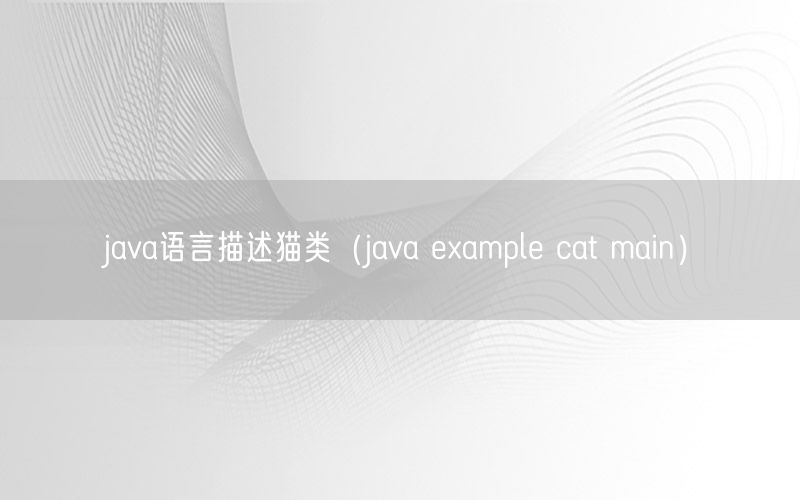 java语言描述猫类（java example cat main）