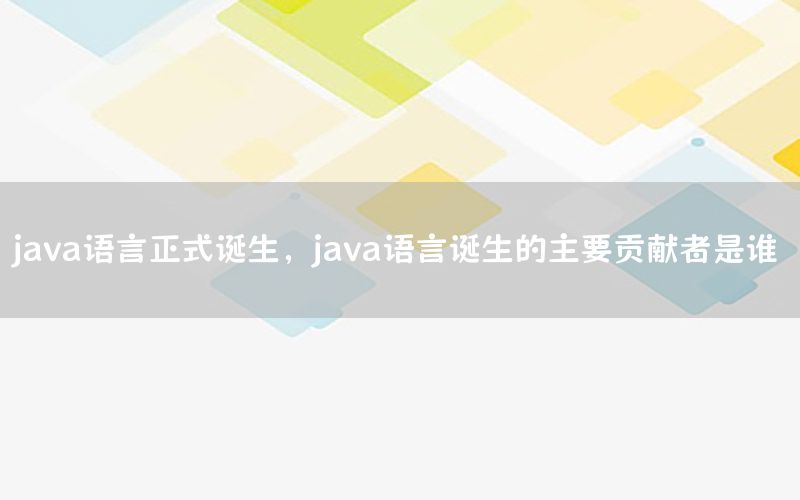 java语言正式诞生，java语言诞生的主要贡献者是谁