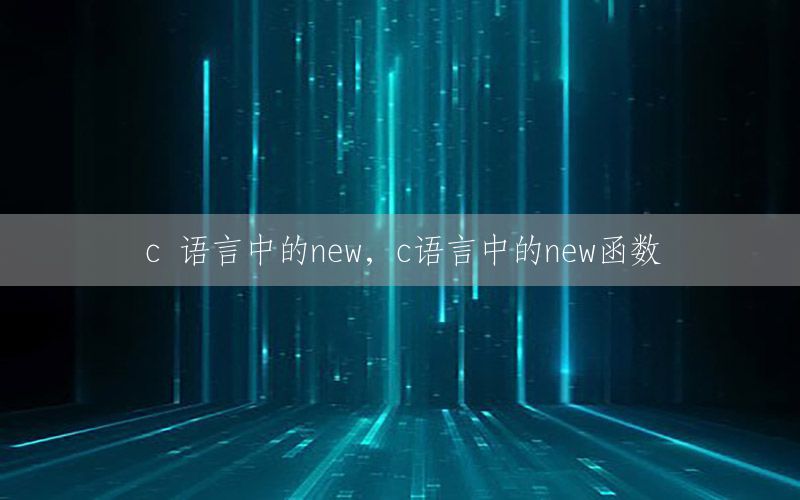 c 语言中的new，c语言中的new函数