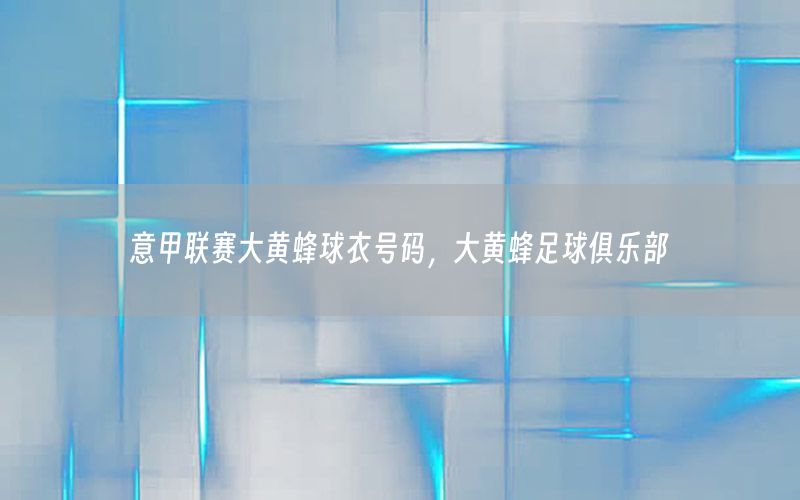 意甲联赛大黄蜂球衣号码，大黄蜂足球俱乐部