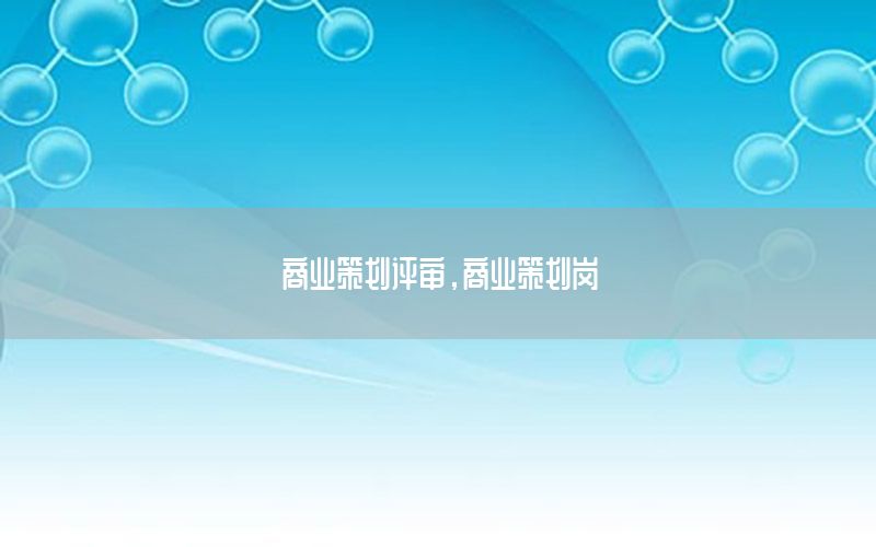 商业策划评审，商业策划岗