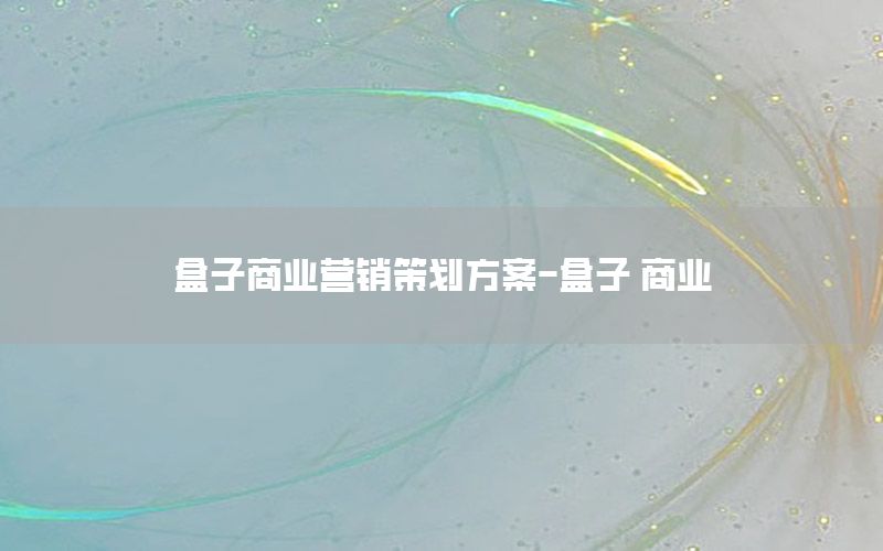 盒子商业营销策划方案-盒子 商业