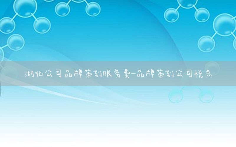 湖北公司品牌策划服务费-品牌策划公司税点