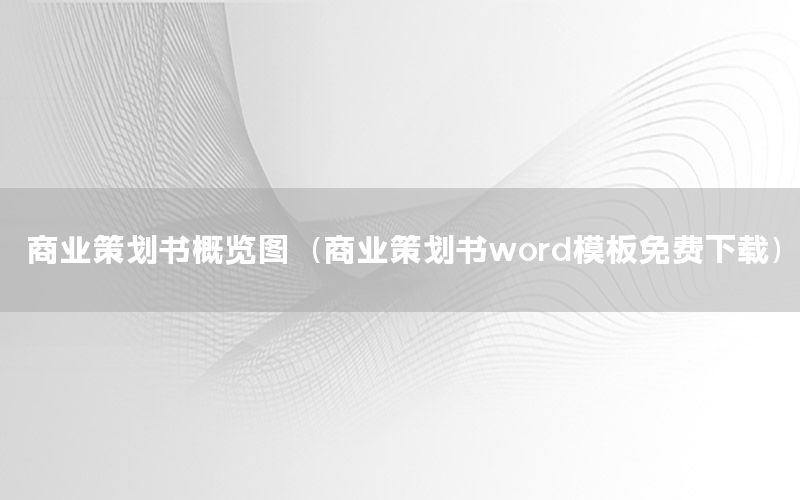 商业策划书概览图（商业策划书word模板免费下载）