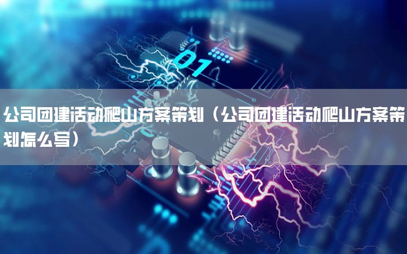 公司团建活动爬山方案策划（公司团建活动爬山方案策划怎么写）