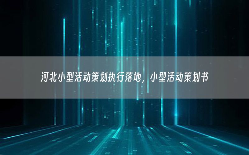 河北小型活动策划执行落地，小型活动策划书