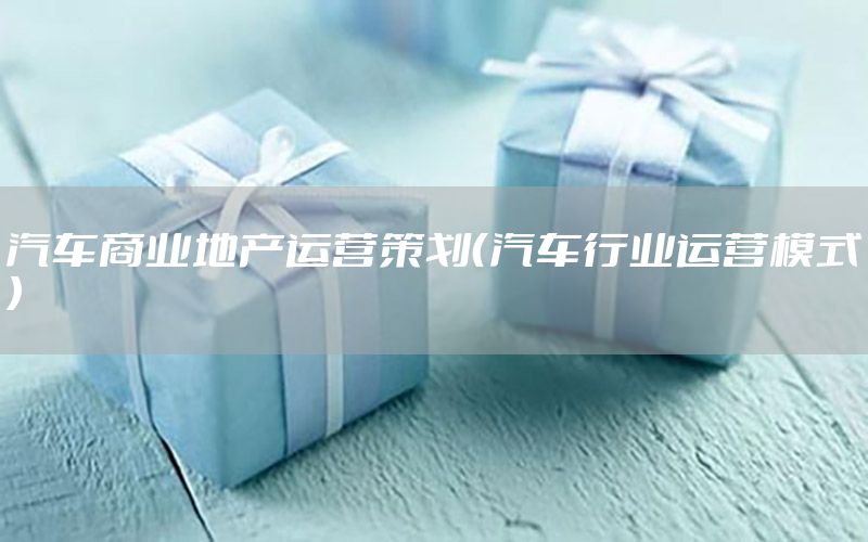 汽车商业地产运营策划（汽车行业运营模式）