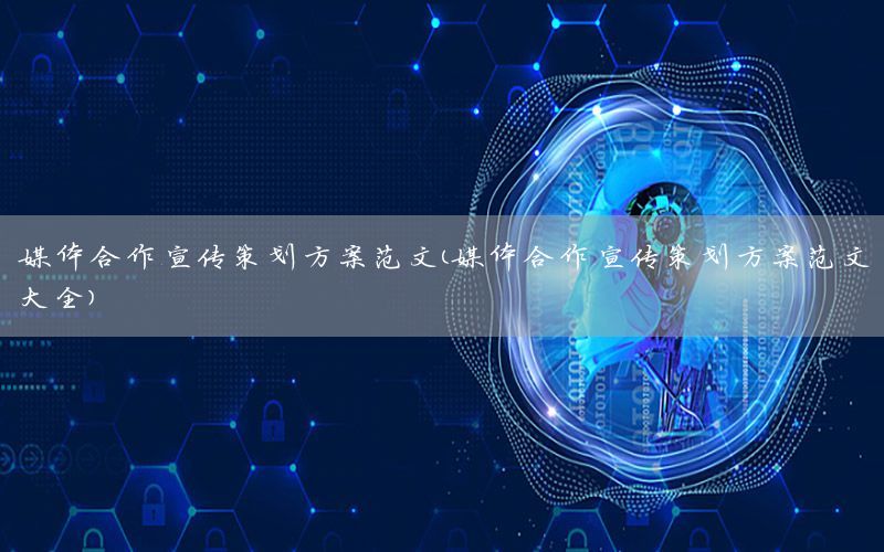 媒体合作宣传策划方案范文（媒体合作宣传策划方案范文大全）