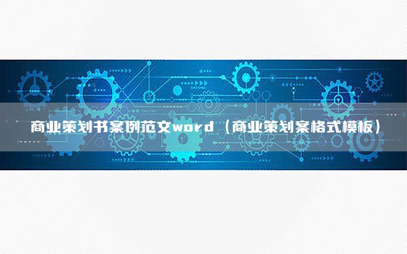 商业策划书案例范文word（商业策划案格式模板）