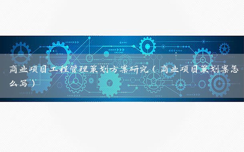 商业项目工程管理策划方案研究（商业项目策划案怎么写）