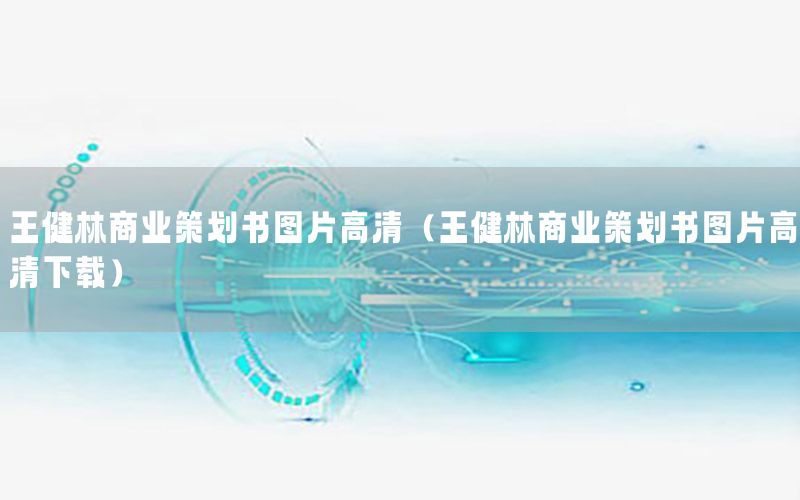 王健林商业策划书图片高清（王健林商业策划书图片高清下载）