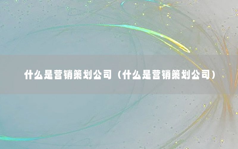 什么是营销策划公司（什么是营销策划公司）