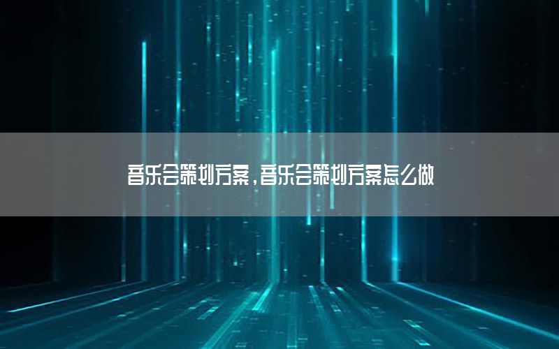 音乐会策划方案，音乐会策划方案怎么做