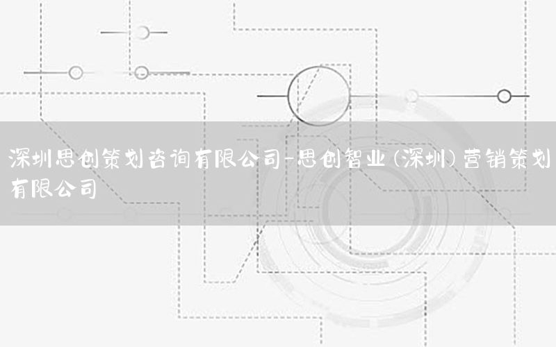 深圳思创策划咨询有限公司-思创智业(深圳)营销策划有限公司