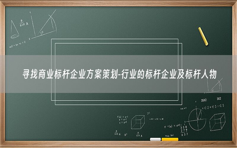 寻找商业标杆企业方案策划-行业的标杆企业及标杆人物