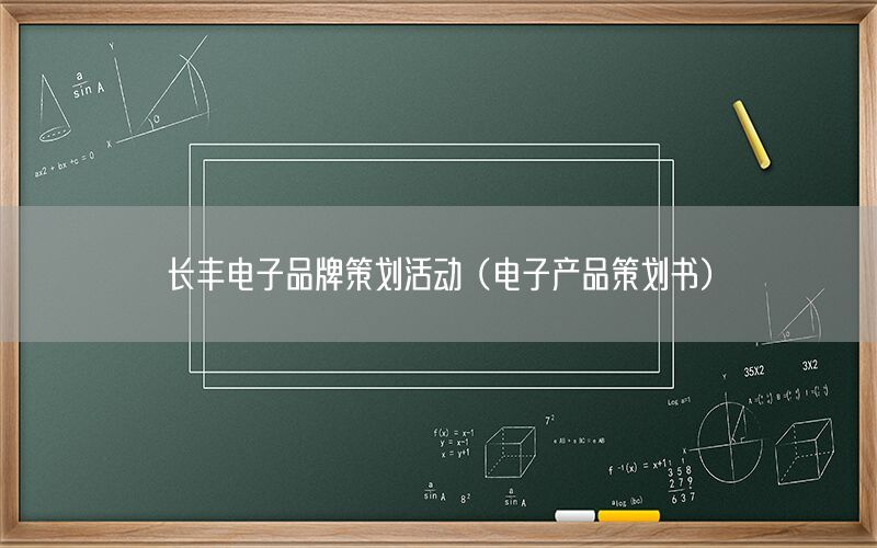 长丰电子品牌策划活动（电子产品策划书）