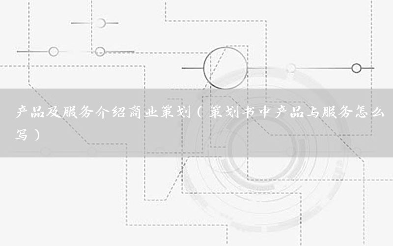 产品及服务介绍商业策划（策划书中产品与服务怎么写）