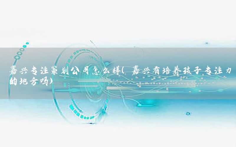 嘉兴专注策划公司怎么样（嘉兴有培养孩子专注力的地方吗）