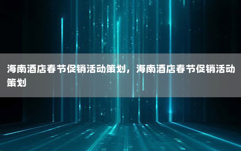 海南酒店春节促销活动策划，海南酒店春节促销活动策划