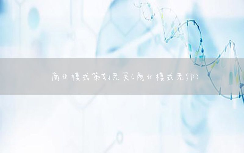 商业模式策划老吴（商业模式老师）