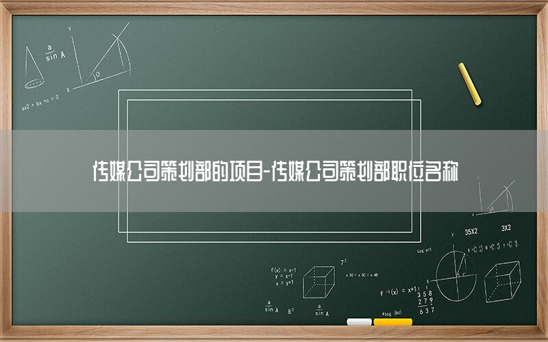 传媒公司策划部的项目-传媒公司策划部职位名称