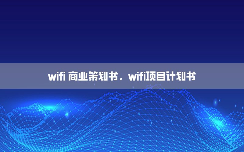 wifi 商业策划书，wifi项目计划书