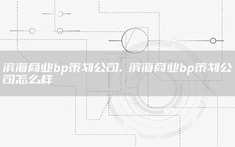 滨海商业bp策划公司，滨海商业bp策划公司怎么样