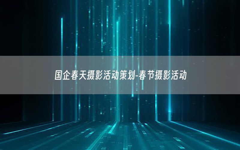 国企春天摄影活动策划-春节摄影活动