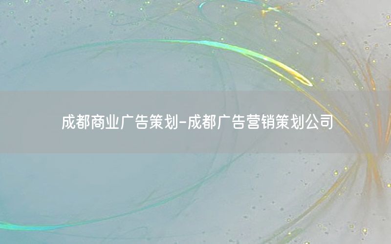 成都商业广告策划-成都广告营销策划公司