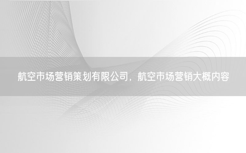 航空市场营销策划有限公司，航空市场营销大概内容