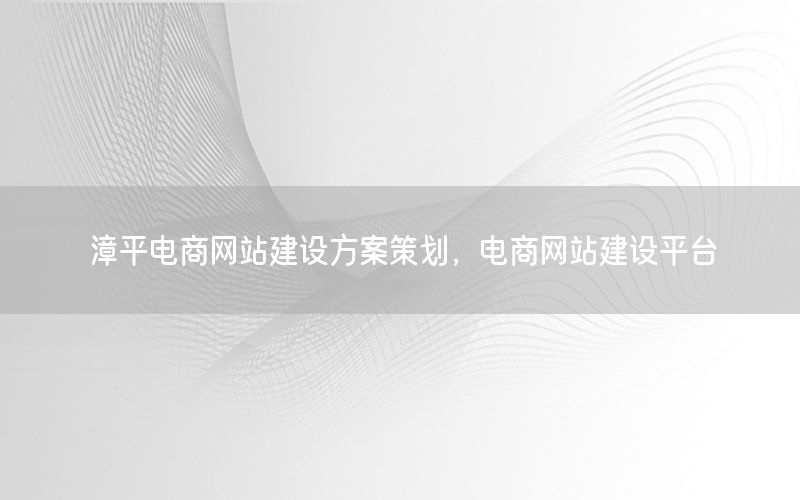 漳平电商网站建设方案策划，电商网站建设平台