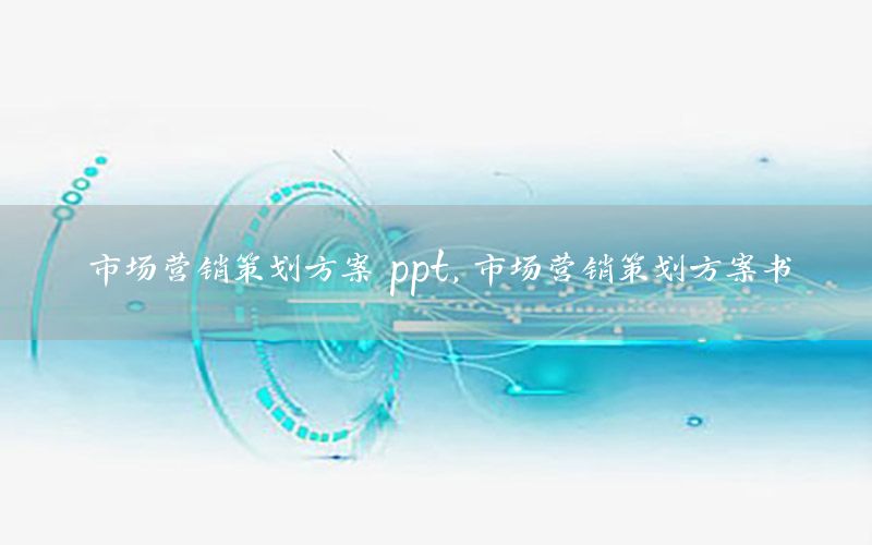 市场营销策划方案 ppt，市场营销策划方案书