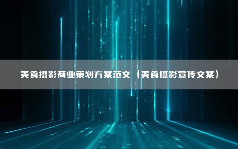 美食摄影商业策划方案范文（美食摄影宣传文案）