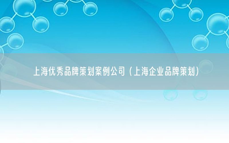 上海优秀品牌策划案例公司（上海企业品牌策划）