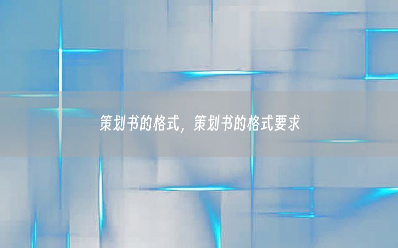 策划书的格式，策划书的格式要求