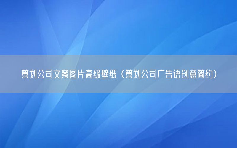 策划公司文案图片高级壁纸（策划公司广告语创意简约）