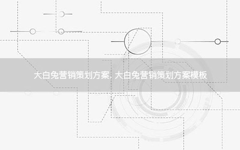 大白兔营销策划方案，大白兔营销策划方案模板