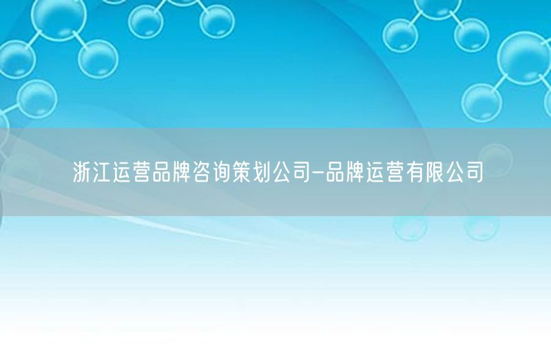 浙江运营品牌咨询策划公司-品牌运营有限公司