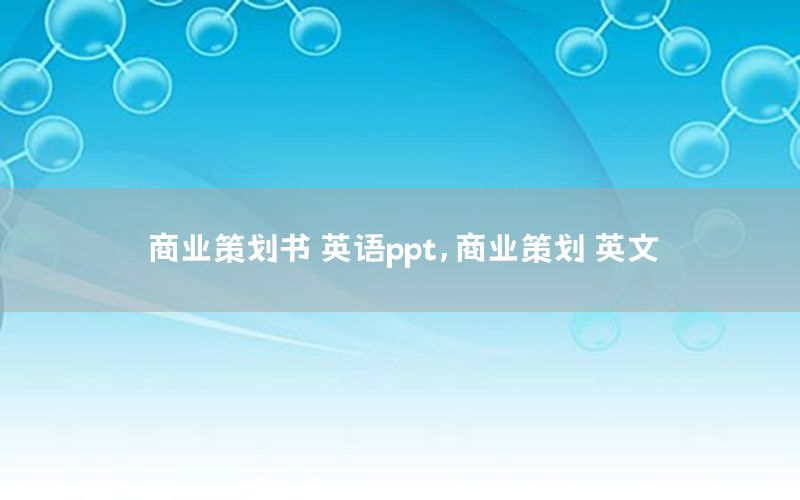 商业策划书 英语ppt，商业策划 英文