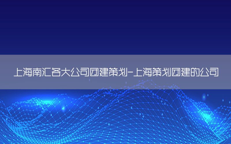 上海南汇各大公司团建策划-上海策划团建的公司