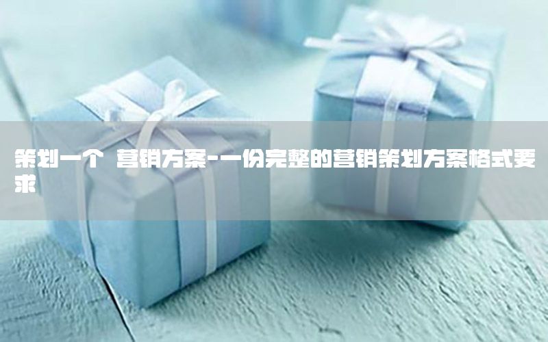 策划一个 营销方案-一份完整的营销策划方案格式要求