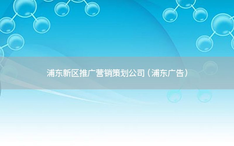 浦东新区推广营销策划公司（浦东广告）