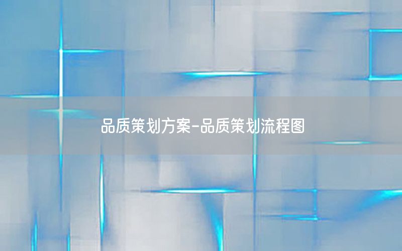 品质策划方案-品质策划流程图