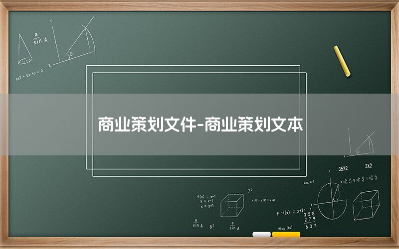 商业策划文件-商业策划文本