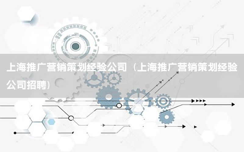 上海推广营销策划经验公司（上海推广营销策划经验公司招聘）