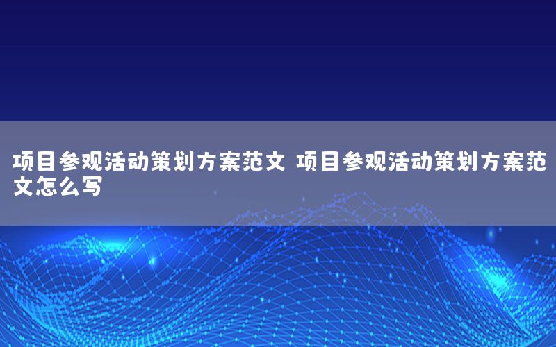项目参观活动策划方案范文（项目参观活动策划方案范文怎么写）