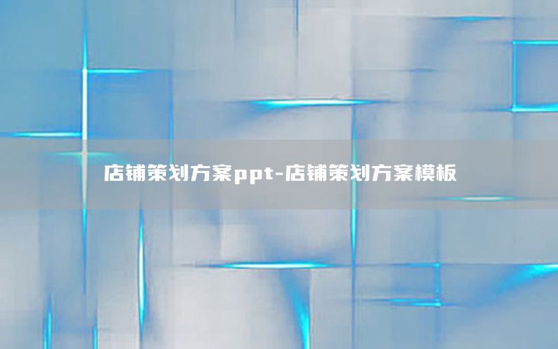 店铺策划方案ppt-店铺策划方案模板